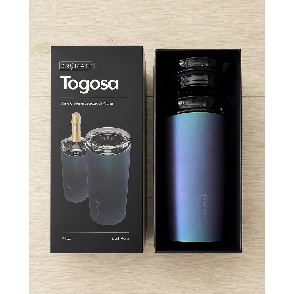 BrüMate Togosa 49oz Wine Chiller Leakproof Pitcher Dark Aura Open Box